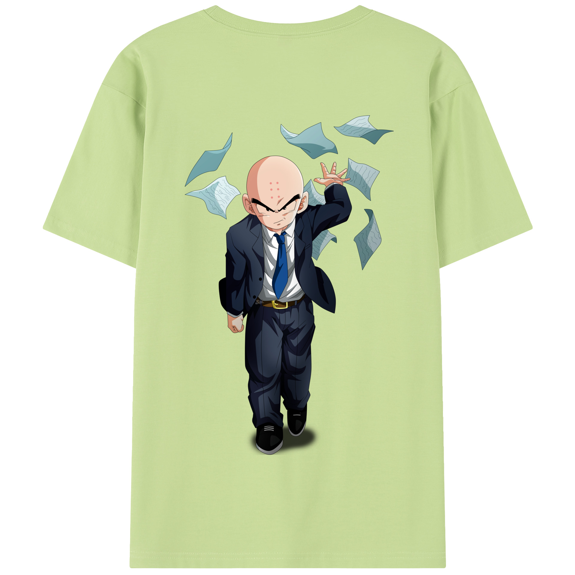 （画像用） ドラゴンボール クリリン DRAGON BALL krillin 綿100％半袖Tシャツ（背面プリント）